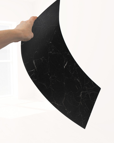 Изображение товара Комплект панелей ПВХ Самоклейкин Самоклеющаяся Черный мрамор S81036-1 (600x300)