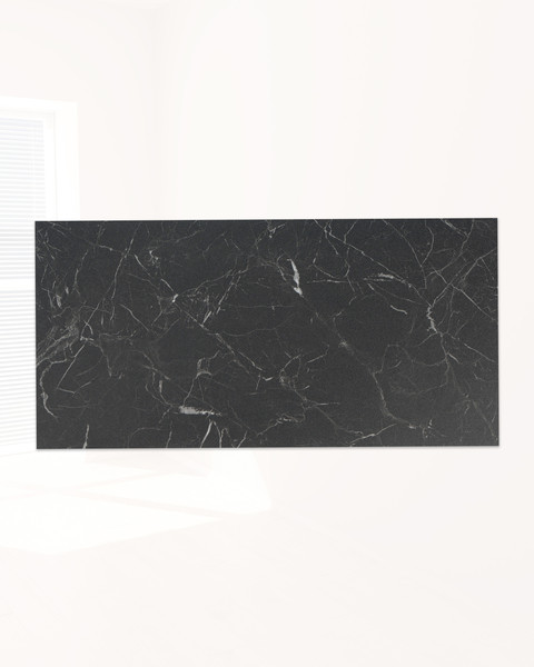 Изображение товара Комплект панелей ПВХ Самоклейкин Самоклеющаяся Черный мрамор S81036-1 (600x300)