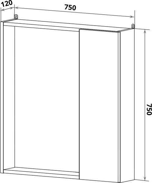 Изображение товара Шкаф с зеркалом для ванной Runo Манхэттен 75 (серый бетон)
