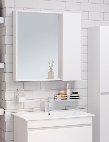 Изображение товара Шкаф с зеркалом для ванной Runo Манхэттен 65 (белый)