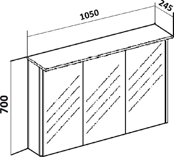 Изображение товара Шкаф с зеркалом для ванной Runo Лира 105