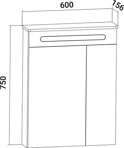 Изображение товара Шкаф с зеркалом для ванной Runo Парма 60