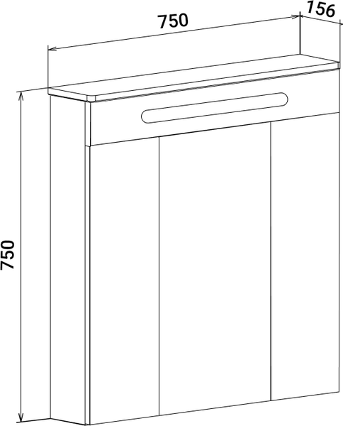 Изображение товара Шкаф с зеркалом для ванной Runo Парма 75