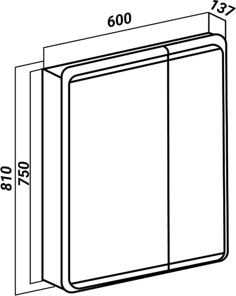 Изображение товара Шкаф с зеркалом для ванной Runo Эрика 60