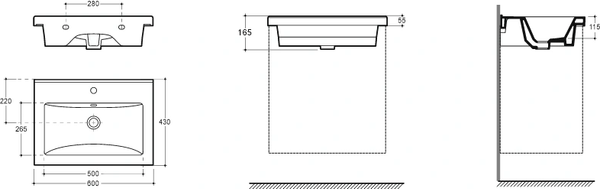 Изображение товара Умывальник Керамин Тобаго 60 ФС (мебельный, матовый)