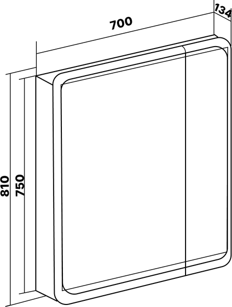 Изображение товара Шкаф с зеркалом для ванной Runo Эрика 70