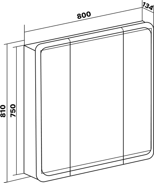 Изображение товара Шкаф с зеркалом для ванной Runo Эрика 80