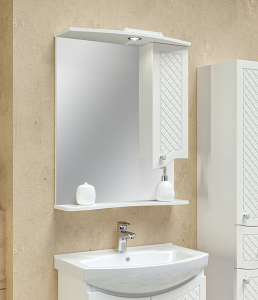 Изображение товара Шкаф с зеркалом для ванной Runo Милано 65 правый