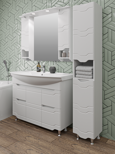 Изображение товара Шкаф с зеркалом для ванной Runo Стиль 105