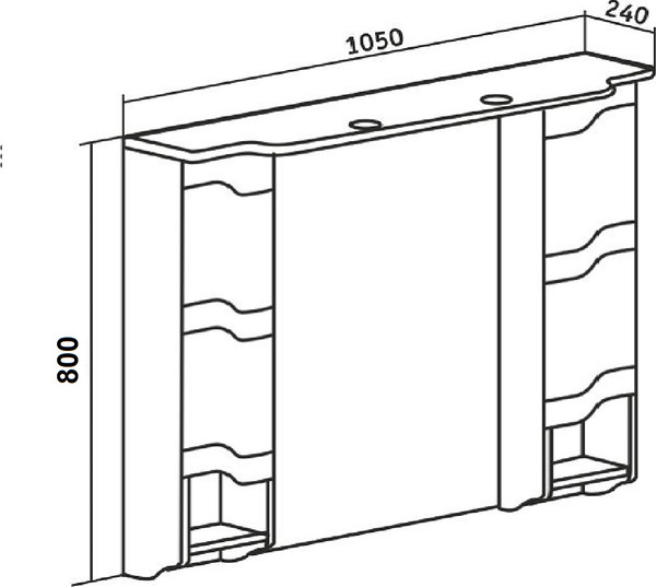 Изображение товара Шкаф с зеркалом для ванной Runo Стиль 105