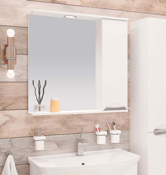 Изображение товара Шкаф с зеркалом для ванной Runo Барселона 75 правый