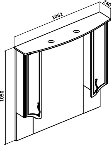Изображение товара Шкаф с зеркалом для ванной Runo Севилья 105