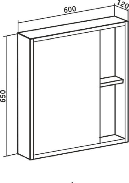 Изображение товара Шкаф с зеркалом для ванной Runo Эко 60 (железный камень)