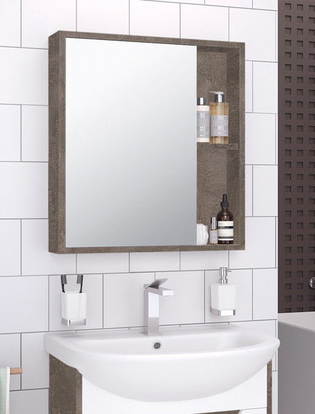 Изображение товара Шкаф с зеркалом для ванной Runo Эко 60 (железный камень)