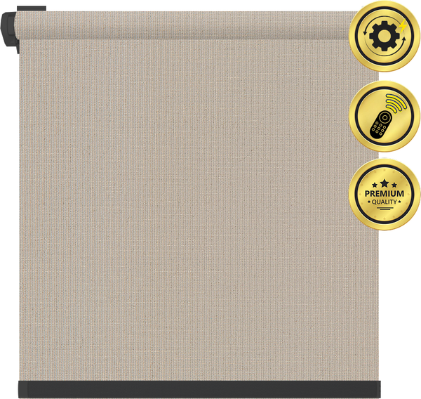 Изображение товара Рулонная электроштора НеоФьюжен Эден 200 100х250 левая (кварцевый, черная фурнитура)