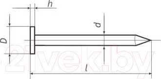 Изображение товара Гвоздь кровельный ЕКТ 2.5x32 / VZ010014 (5кг, оцинкованный)
