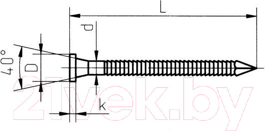 Изображение товара Гвоздь ершеный ЕКТ 4.0/4.35x40 / VZ010127 (5кг, оцинкованный)