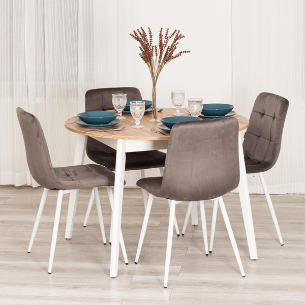 Изображение товара Стул Tetchair Chilly велюр/металл (темно-серый/белый)