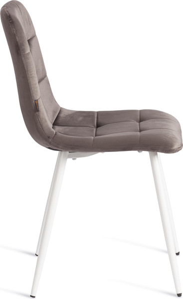 Изображение товара Стул Tetchair Chilly велюр/металл (темно-серый/белый)