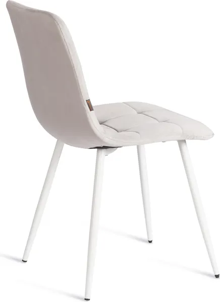 Изображение товара Стул Tetchair Chilly велюр/металл (светло-серый/белый)