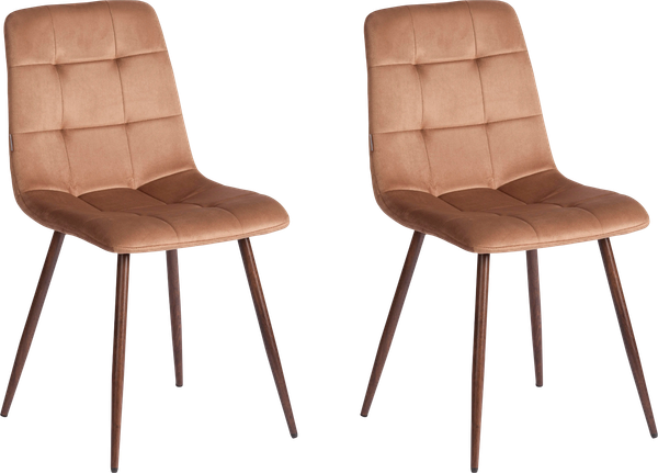Изображение товара Набор стульев Tetchair Chilly велюр/металл (2шт, коричневый/орех)