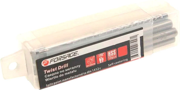 Изображение товара Набор сверл Forsage 2.5мм HSS / F-DSP25 (19819, 10шт)