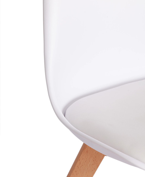 Изображение товара Набор стульев Tetchair Tulip дерево/пластик/экокожа (2шт, белый)