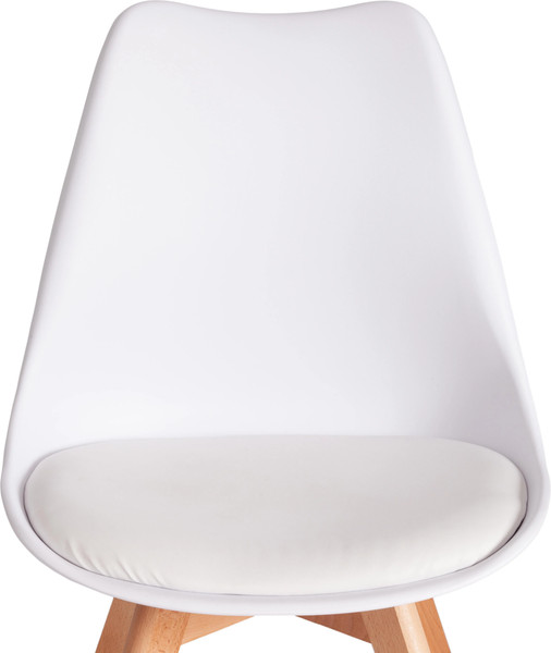 Изображение товара Набор стульев Tetchair Tulip дерево/пластик/экокожа (2шт, белый)