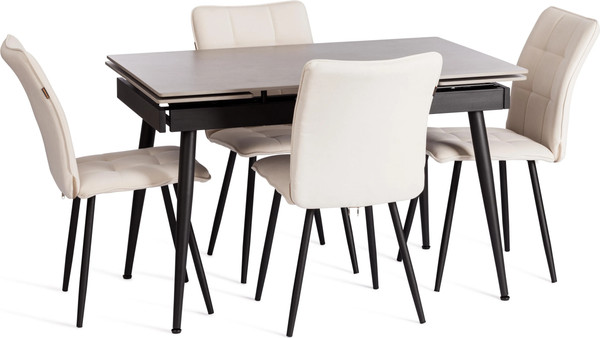 Изображение товара Стул Tetchair Bari LT флок (молочный/черный)