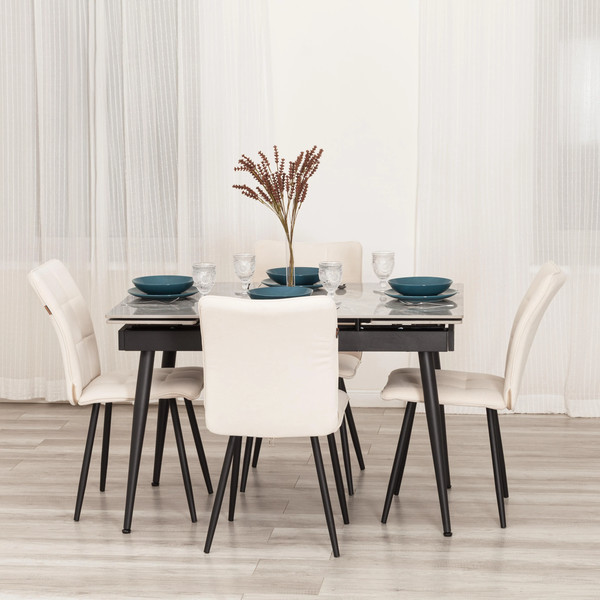 Изображение товара Стул Tetchair Bari LT флок (молочный/черный)