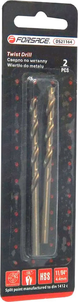 Изображение товара Набор сверл Forsage 4.8мм HSS+Co 19 848 / F-DS2316 (2шт)