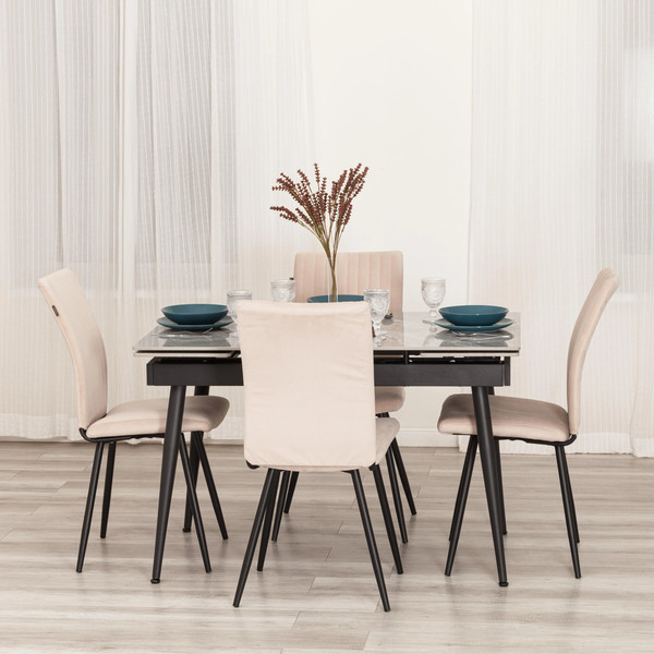 Изображение товара Стул Tetchair Monte Carlo Trend флок (бежевый/черный)