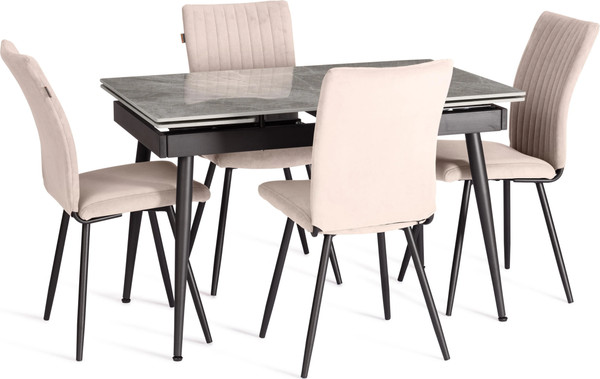 Изображение товара Стул Tetchair Monte Carlo Trend флок (бежевый/черный)