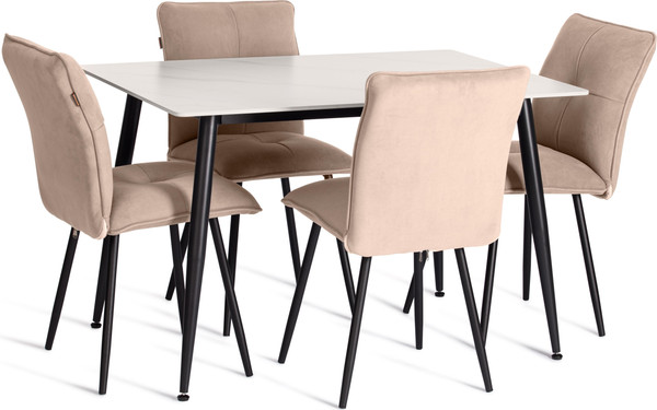 Изображение товара Стул Tetchair Sweet LT флок (бежевый/черный)