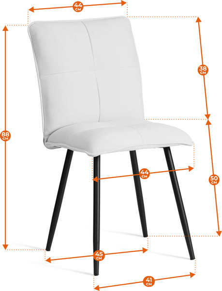 Изображение товара Стул Tetchair Sweet LT флок (молочный/черный)