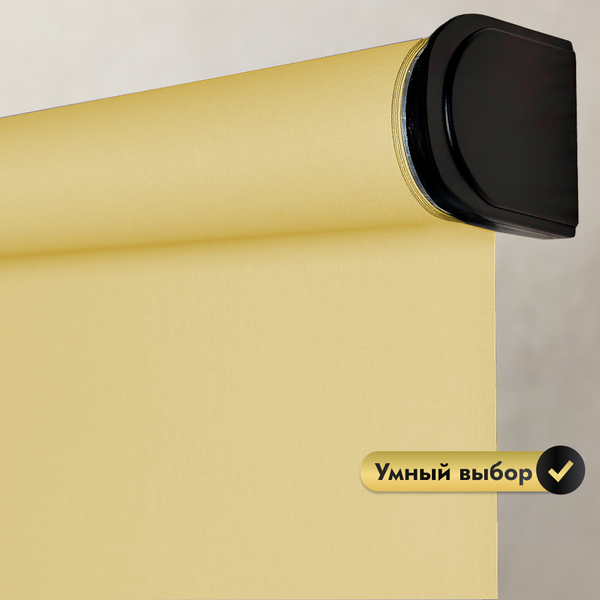 Изображение товара Рулонная электроштора НеоФьюжен Эден 200 190х200 правая (медовый, черная фурнитура)