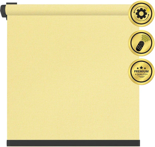 Изображение товара Рулонная электроштора НеоФьюжен Эден 200 270х200 правая (медовый, черная фурнитура)