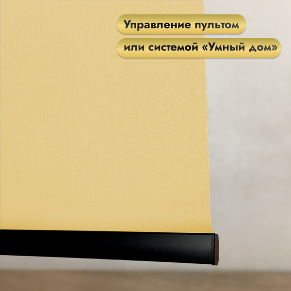 Изображение товара Рулонная электроштора НеоФьюжен Эден 200 110х250 левая (медовый, черная фурнитура)
