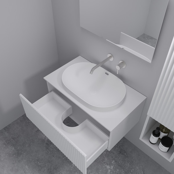 Изображение товара Тумба с умывальником ЗОВ Кито 100 / K100LW0MFWPM-LDSPW6002 (флавио белый)