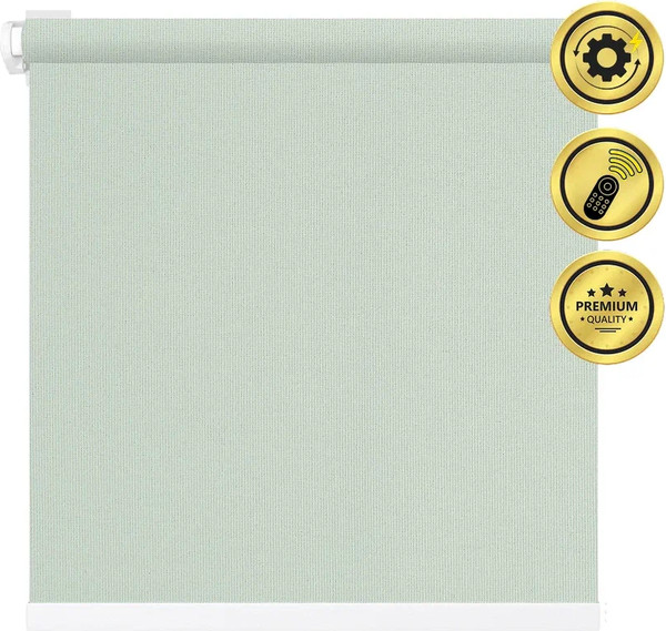 Изображение товара Рулонная электроштора НеоФьюжен Эден 200 170х250 левая (снежная мята, белая фурнитура)