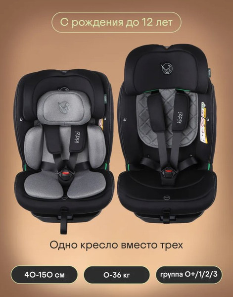 Изображение товара Автокресло Kidzi Spin 360 I-Size / KDZ10B (черный)