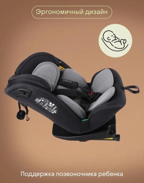 Изображение товара Автокресло Kidzi Spin 360 I-Size / KDZ10B (черный)