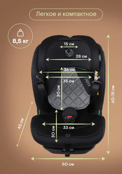 Изображение товара Автокресло Kidzi Spin 360 I-Size / KDZ10B (черный)