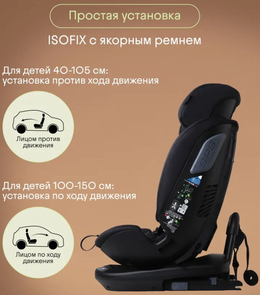 Изображение товара Автокресло Kidzi Spin Plus 360 I-Size / KDZ08B (черный)
