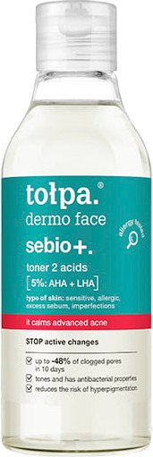 Изображение товара Тоник для лица Tolpa Dermo Face Sebio+ 2 кислоты (200мл)