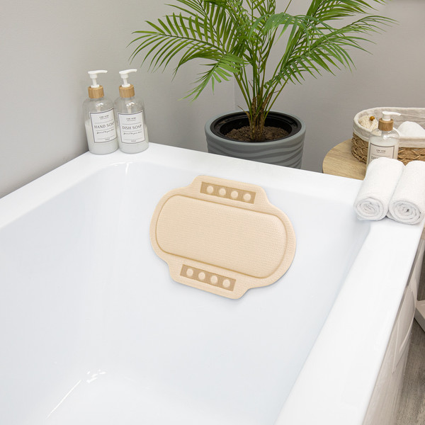 Изображение товара Подголовник для ванны Вилина Спа 6907 (25x37, с присосками, бежевый)