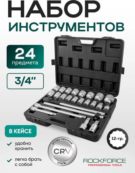 Изображение товара Универсальный набор инструментов RockForce RF-6241-9 (1394)