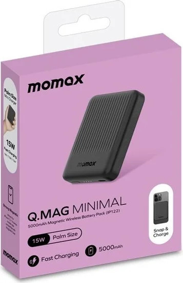 Изображение товара Портативное зарядное устройство Momax IP122 Q.Mag / IP122D (черный)