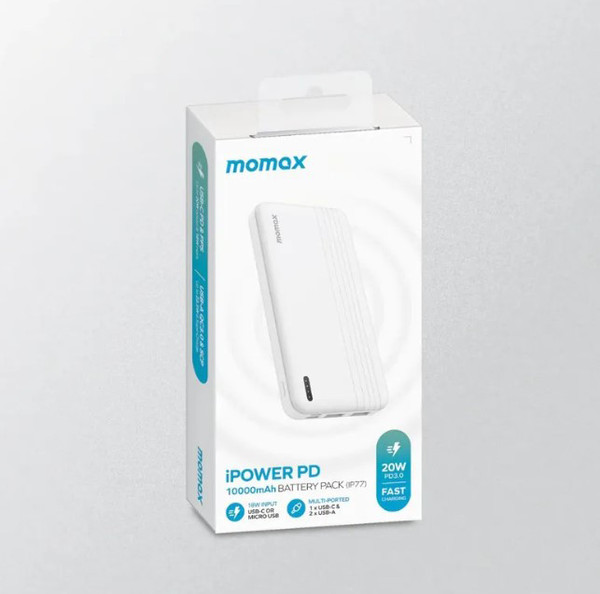 Изображение товара Портативное зарядное устройство Momax IP77 iPower PD / IP77W (белый)