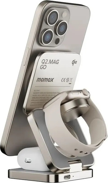 Изображение товара Зарядное устройство беспроводное Momax Q2.Mag Go UD31L (титан)